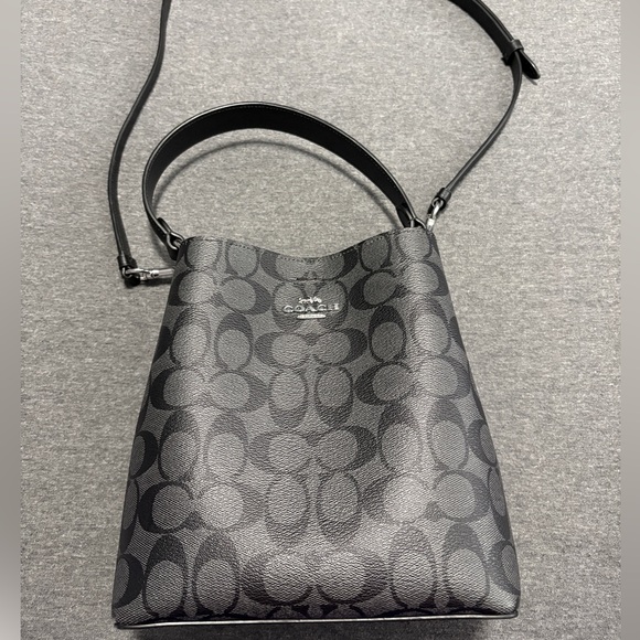 Small Town Bucket Bag In Signature Canvas (with Wine/Red Color Interior) - Picture 2 of 5